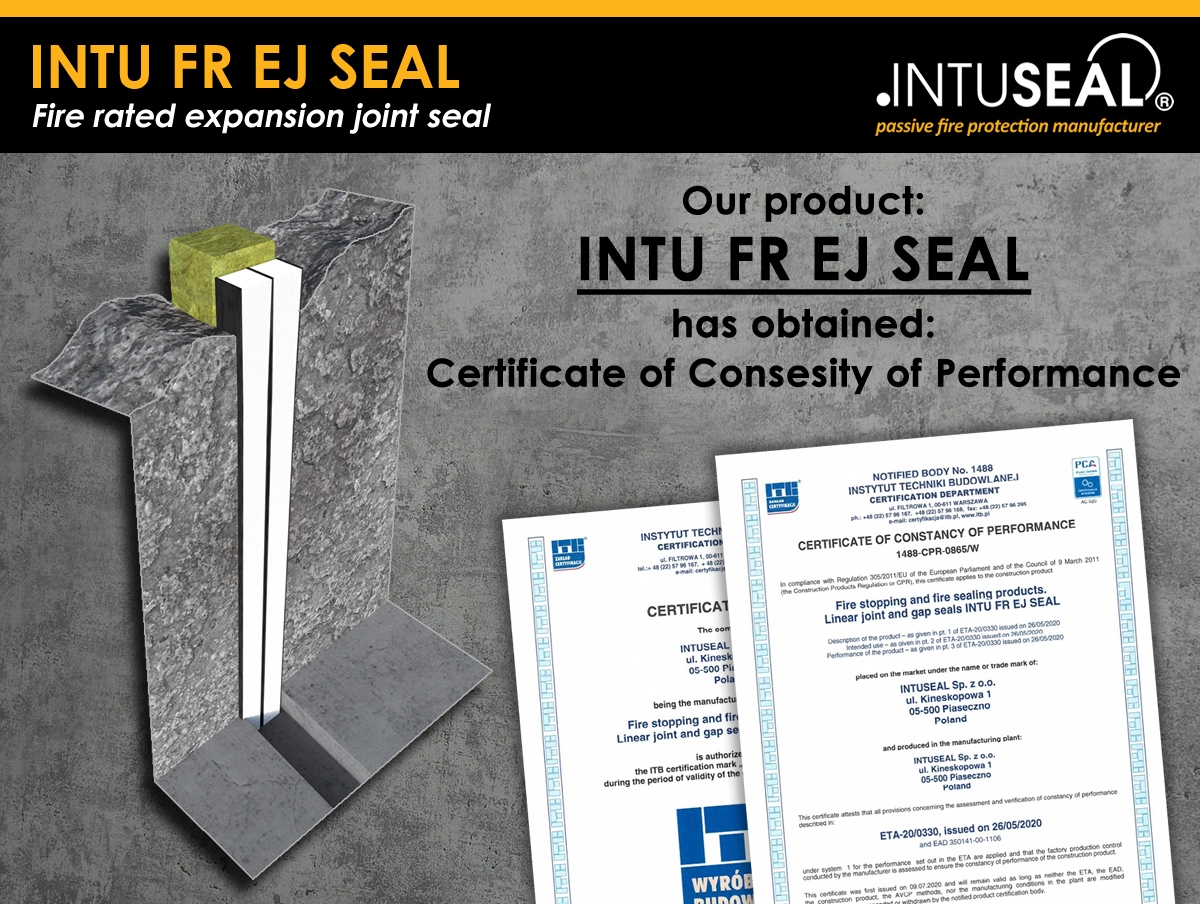 INTU FR EJ SEAL ETA Certificate of Consesity of Performance